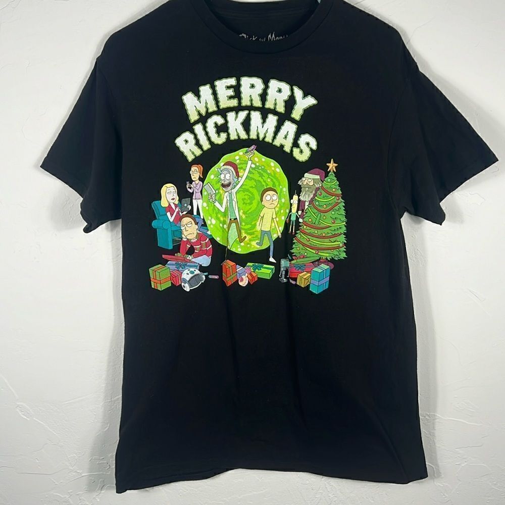 🎄🎅 Rick and Morty Merry Rickmas t-shirt - Christmas Gift -‎ Black - PERFECT